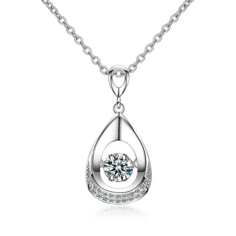 D Color 1 Carat Moissanite Smart Water Drop Pendant Necklace For Women S925 Sterling Silver Plate Pt950 Neck Chain