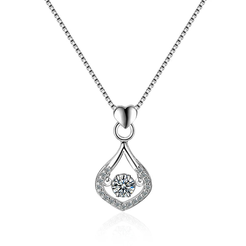 D Color 1 Carat Moissanite Smart Water Drop Pendant Necklace For Women S925 Sterling Silver Plate Pt950 Neck Chain