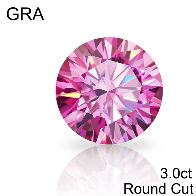 Pink Loose Moissanite 100% Real Lab Gemstone Stones For Women Jewelry Diamond Ring Material GRA Round/Pear/Emerald/Oval Cut