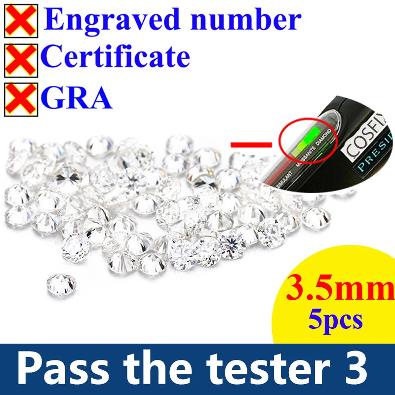 [ Special Quality ] New Rare Moissanite Stone D Color Diamond Oval Round Cut Loose Gemstones Promise Pass PRESIDIUM Tester III/3