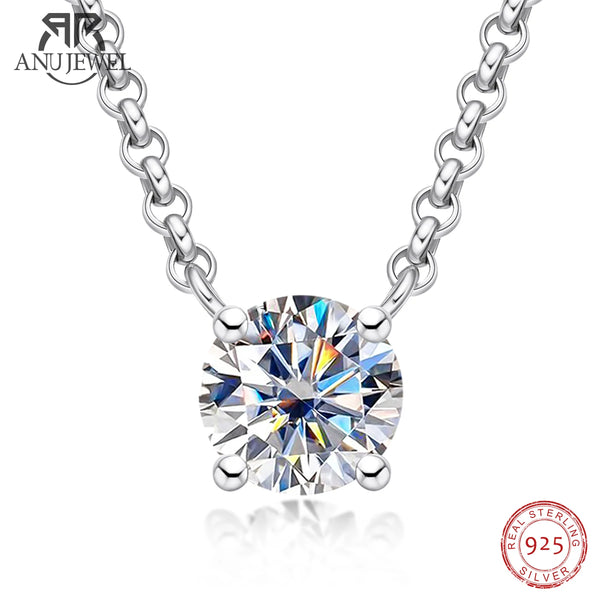 AnuJewel D Color 1ct 2ct 3ct Moissanite Diamond  18K Gold Plated Pendant Necklace For Women  Anniversary Gifts Wholesale