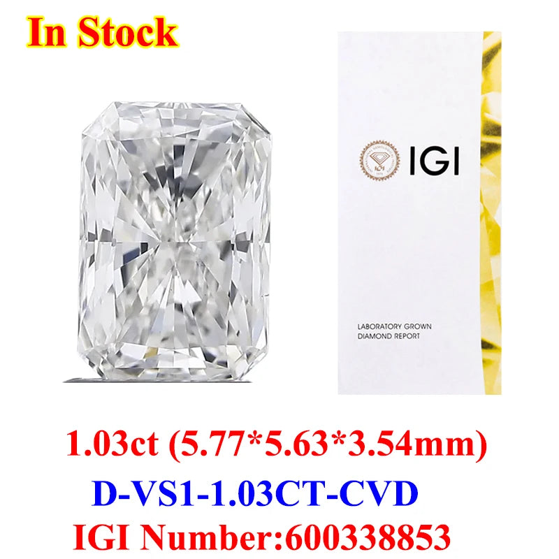 0.5-3CT IGI GIA Certificate HPHT CVD Lab Grown Diamond Loose 0.3/0.5CT DEFG VVS-SI Gemstone Super White for Wedding Fine Jewelry