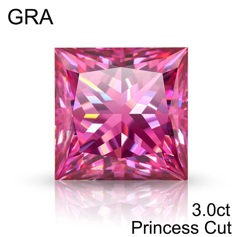 Pink Loose Moissanite 100% Real Lab Gemstone Stones For Women Jewelry Diamond Ring Material GRA Round/Pear/Emerald/Oval Cut