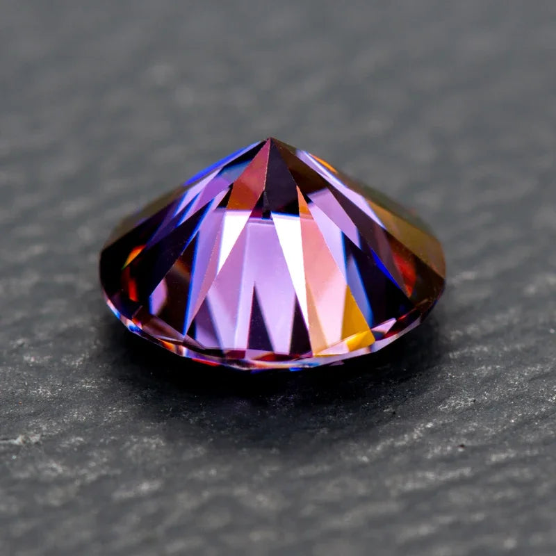 Moissanite Stone Round Cut Emperor Purple Color Lab Created Diamond  Diy Jewelry Making Materials with GRA Certificate