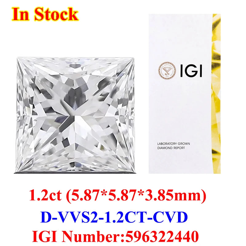 0.5-3CT IGI GIA Certificate HPHT CVD Lab Grown Diamond Loose 0.3/0.5CT DEFG VVS-SI Gemstone Super White for Wedding Fine Jewelry