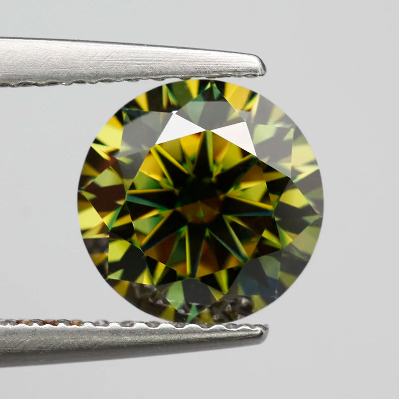 New Olive Moissanite Diamond Moissanita Loose Gemstone Passed Diamond Tester VVS1 with GRA Report