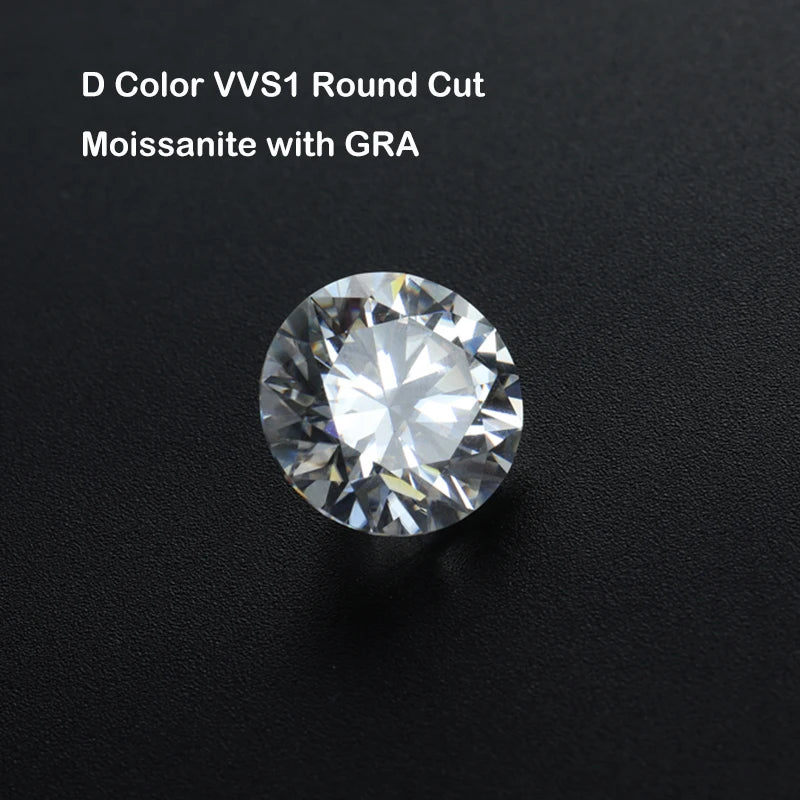 Real 1 2 3 Carat 6.5 8mm D VVS1 Moissanite Certified Lab Grown Moissanita Diamonds Loose Gemstones Stones For Jewelry With GRA