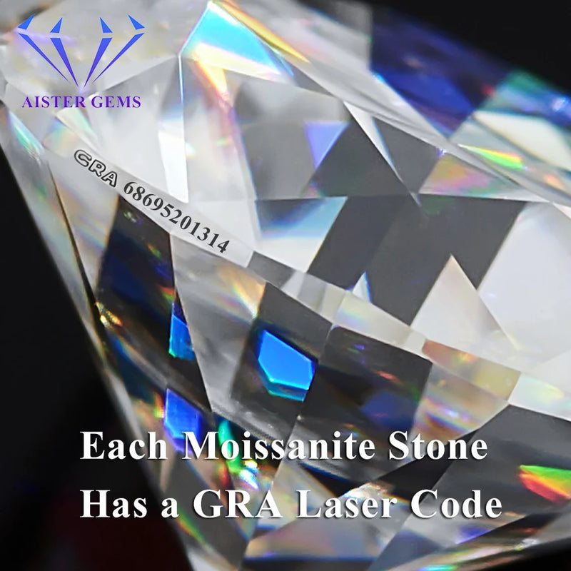 100% Real Moissanite Stone with Certificate D Color 0.1-12.0ct Lab Diamonds Loose Gemstones Pass Tester with GRA Report