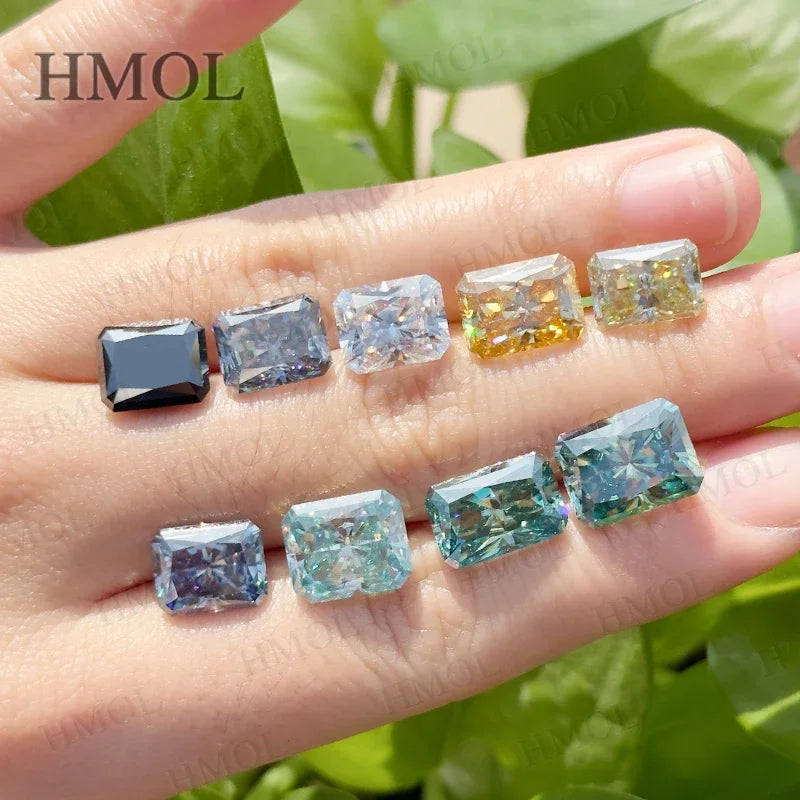 New Brilliant Radiant Cut Brilliant Loose Moissanite Diamond With GRA  Original D Black Green Vivid Blue Aqua Blue Champagne DIY