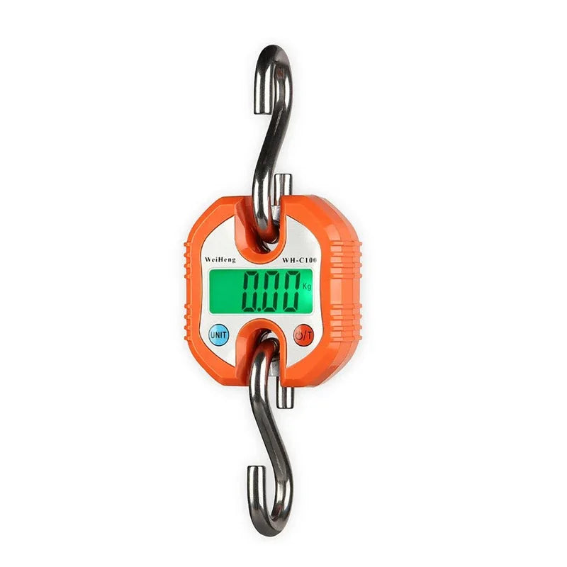 Electronic Hanging Scales 150kg 50g  Digital Stainless Steel Hook Weighing LCD Crane Scale Loop Fish Heavy Duty Weight Balance