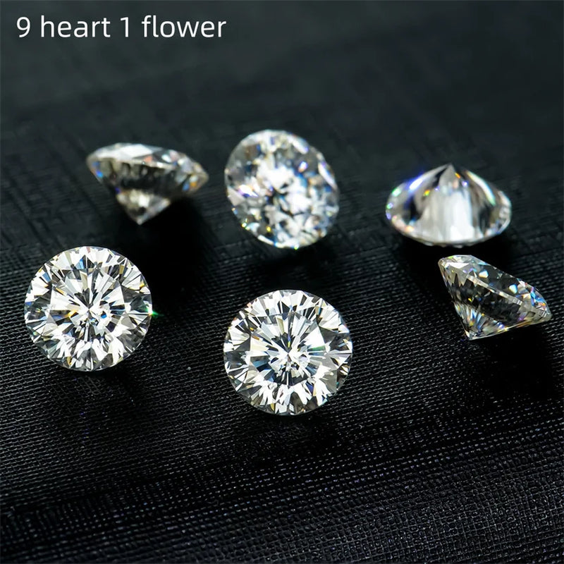 Tbestone Round 0.5-5Carat Fancy Cutting Moissanite Loose Stones D Color Russian Cut Moissanite Diamonds Stone With GRA