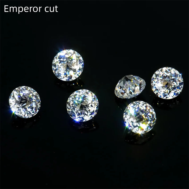 Tbestone Round 0.5-5Carat Fancy Cutting Moissanite Loose Stones D Color Russian Cut Moissanite Diamonds Stone With GRA