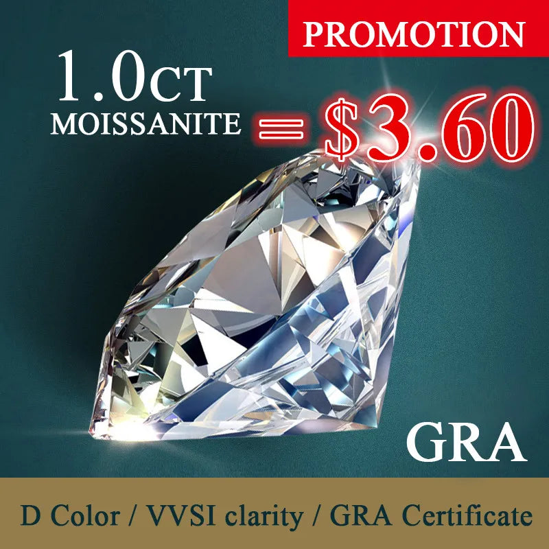 Promotion Moissanite Loose GemStone Cheapest Factory Price D VVS1 EXCELLENT CUT With GRA Moissanita Pass Diamond Tester Pen 100%