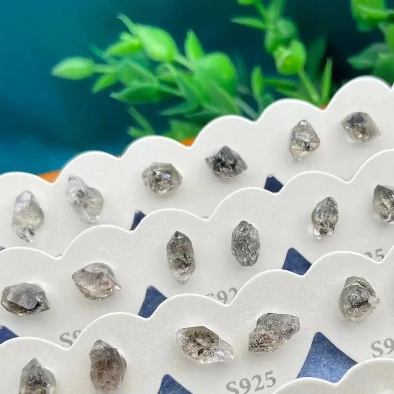 Silver 925 Needle Natural Herkimer Diamond Quartz Ear Stud Irregular Ore Special Earring Jewelry