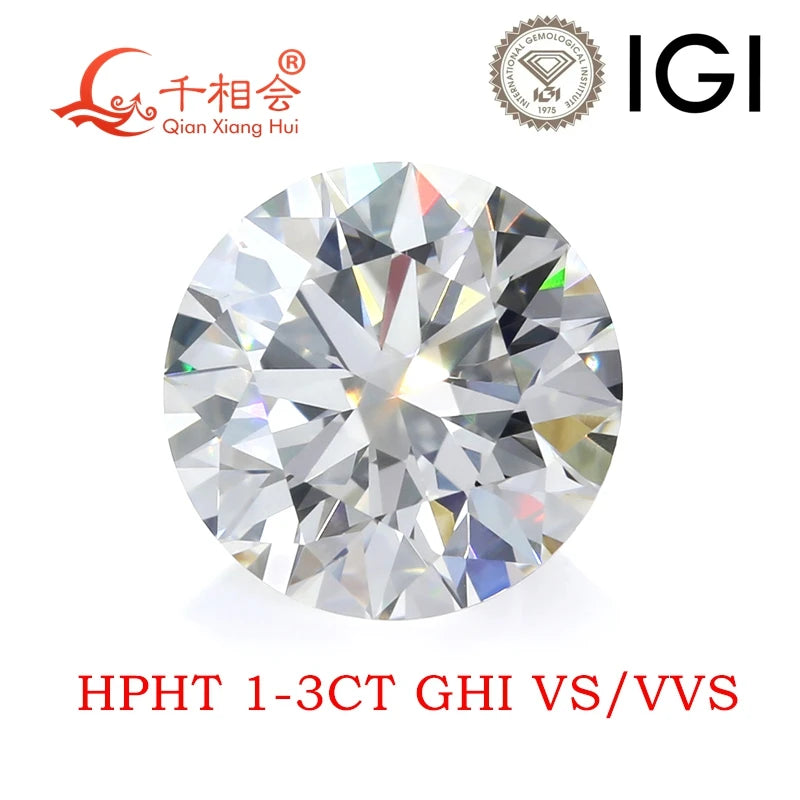 New Promotion HPHT diamond IGI certificated D E  0.3CT -2.2CT VS VVS SI clarity 3EX cutting round lab grown diamond loose stone