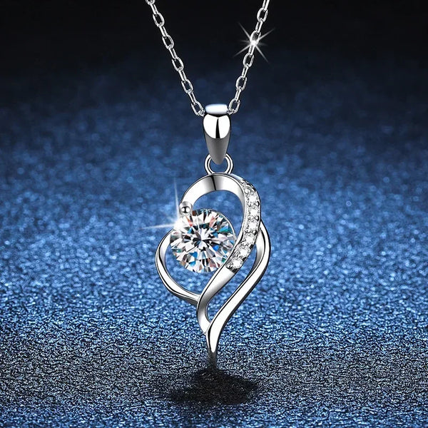 2023 Luxury GRA Certified 1 Carat Moissanite Pendant Necklace for Women Party 925 Sterling Silver Diamond Chain Necklaces