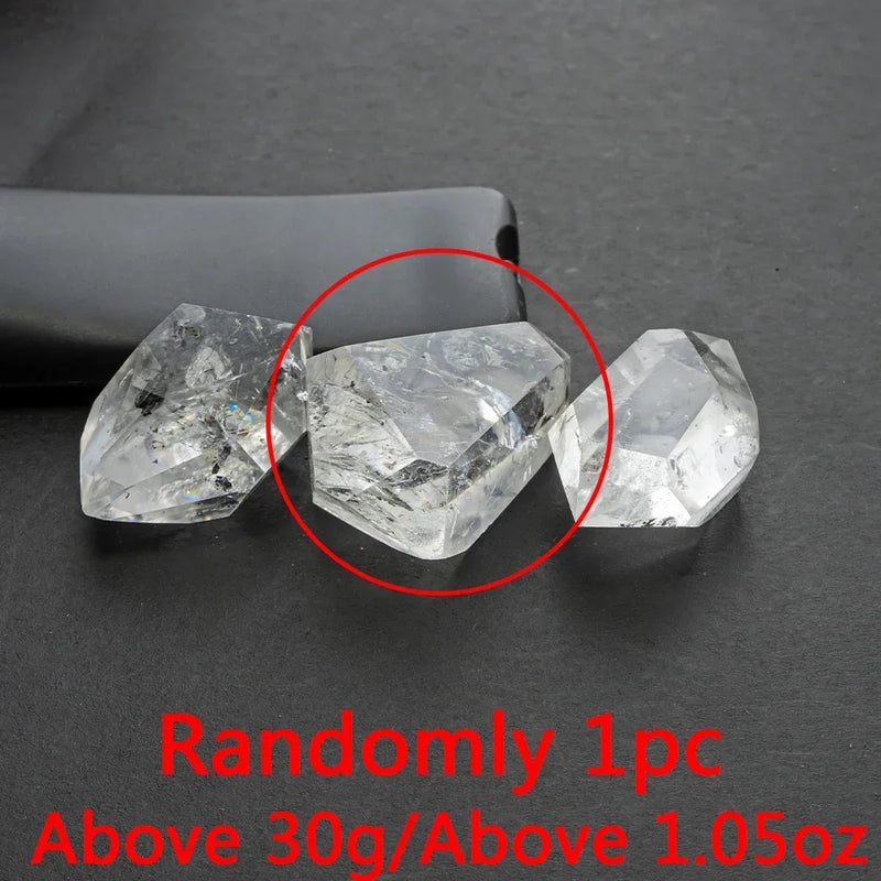 Herkimer Diamond Natural Clear Quartz Crystal Irregular Shape Specimen Polishing Process Reiki Crystal Rough Stone Collectible