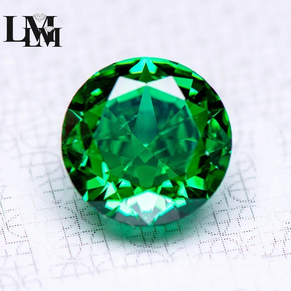 High Carbon Diamond Cubic Zirconia 5A Grade Dark Green Color Round Shape 4k Crushed Ice Cut Loose Lab Zircon Gemstone Jewelry