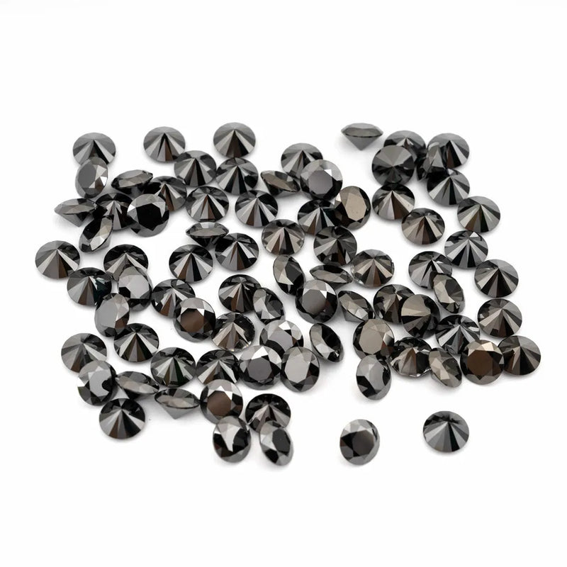 Wholesale 1.0ct Small Sizes Loose Moissanite Stone 0.8mm-3mm D Color VVS1 Lab Grown Black Moissanite Diamonds for Jewelry making