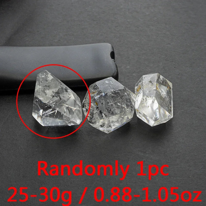 Herkimer Diamond Natural Clear Quartz Crystal Irregular Shape Specimen Polishing Process Reiki Crystal Rough Stone Collectible