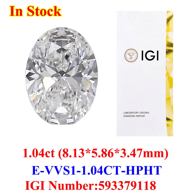 0.5-3CT IGI GIA Certificate HPHT CVD Lab Grown Diamond Loose 0.3/0.5CT DEFG VVS-SI Gemstone Super White for Wedding Fine Jewelry