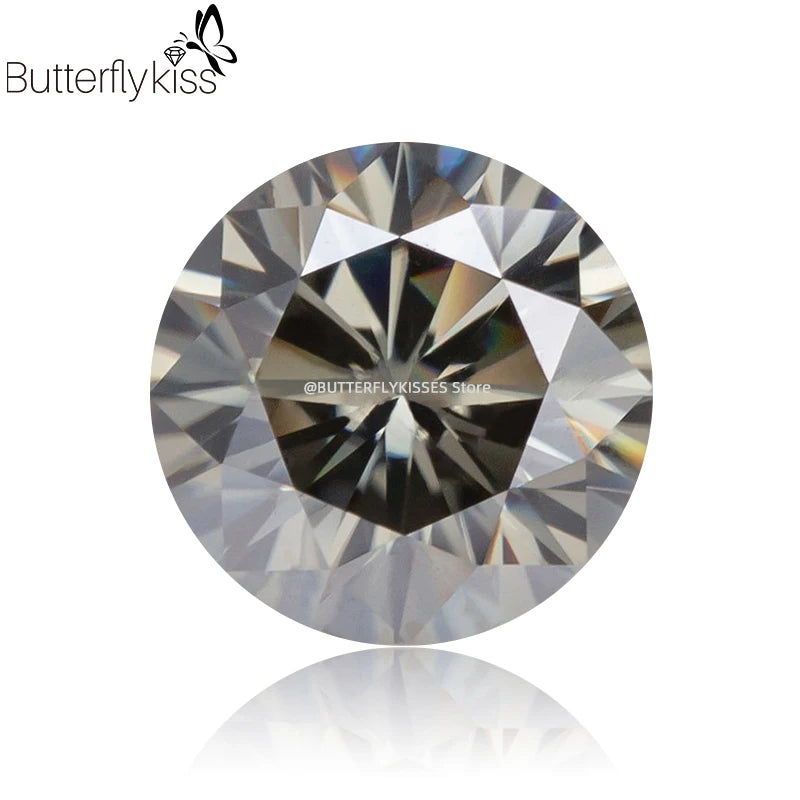 Butterflykiss 0.5/1CT Moissanite Loose Stone Cheapest D VVS1 White Black Green Blue Round Cut GRA Moissanita Lab-Grown Diamond