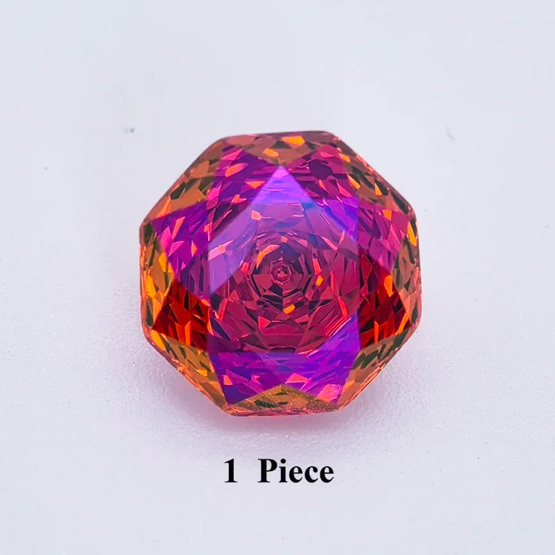 Cubic Zirconia Special Rose Cut Psychedelic Neon Color Gemstone Bead Wholesale and Retail for Top Jewelry Rings Earrings Making