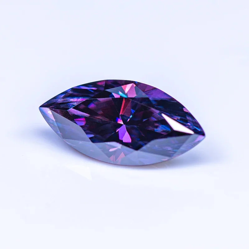 Moissanite Stone Imperial Purple Color Marquise Cut Lab Grown Diamond for Charms Women Jewelry Making Materials Free Delivery