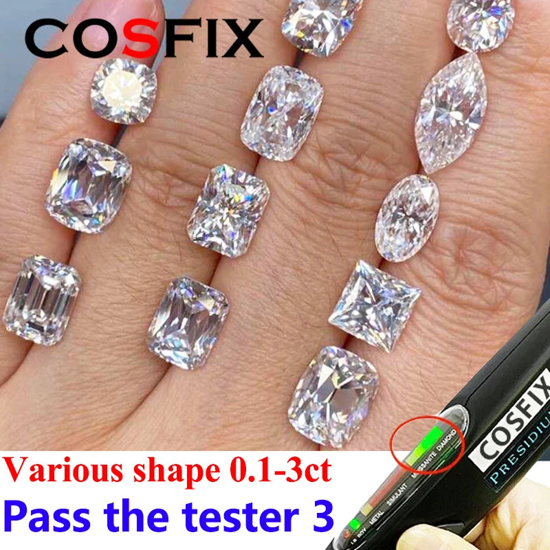 [ Special Quality ] New Rare Moissanite Stone D Color Diamond Oval Round Cut Loose Gemstones Promise Pass PRESIDIUM Tester III/3