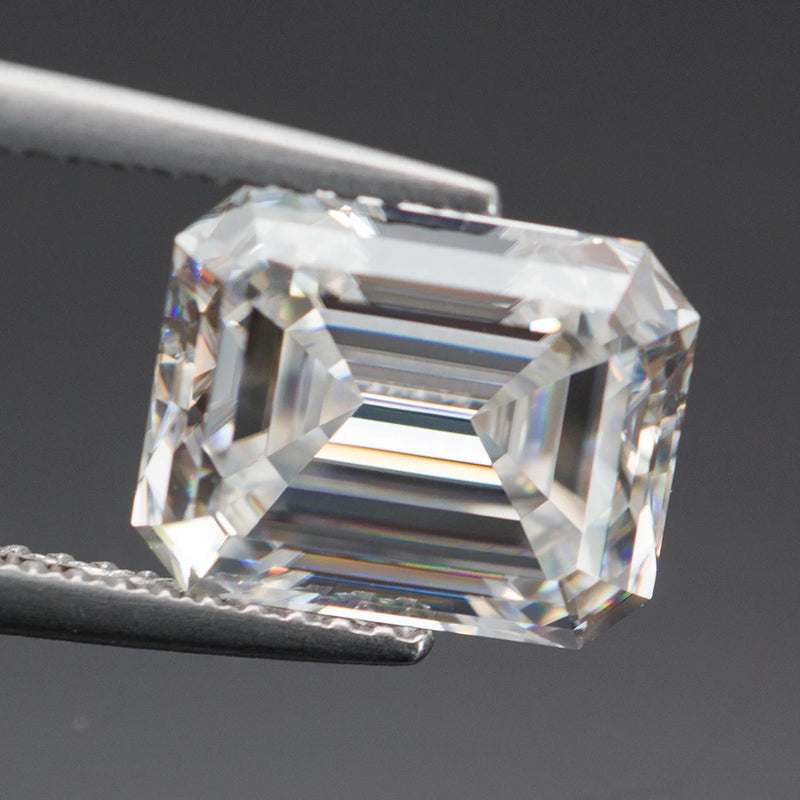 Real Moissanite Loose Stones Lab Diamonds Emerald Cut D Color VVS1 Pass Diamond Tester with GRA Certificate and Code On Stone