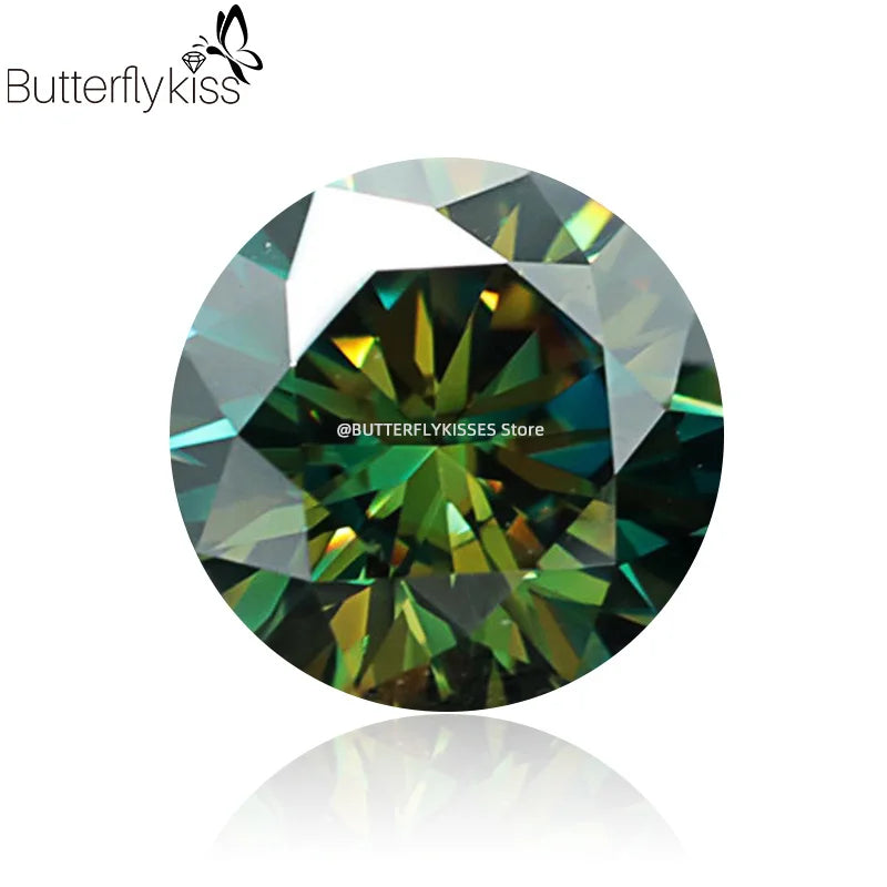 Butterflykiss 0.5/1CT Moissanite Loose Stone Cheapest D VVS1 White Black Green Blue Round Cut GRA Moissanita Lab-Grown Diamond