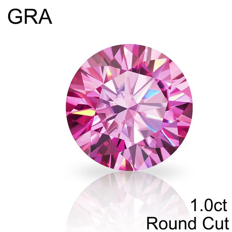 Pink Loose Moissanite 100% Real Lab Gemstone Stones For Women Jewelry Diamond Ring Material GRA Round/Pear/Emerald/Oval Cut