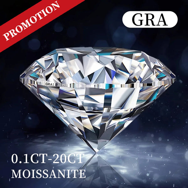 Promotion Real Moissanite Loose gemstones D Color VVS1 3EX White Round Cut Lab Created Diamond with GRA Certified Factory Price