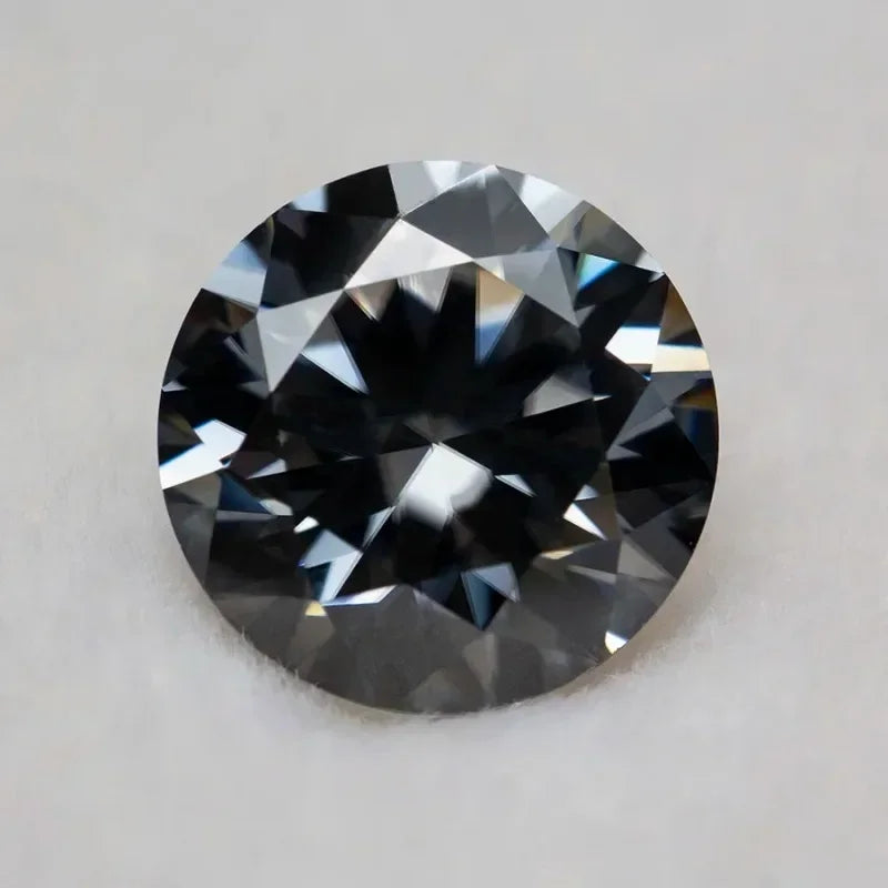 Moissanite Stone Gray Color Round Cut Lab Growth Gemstone Test Passed For Diy Jewelry Making Comes With GRA Certificate