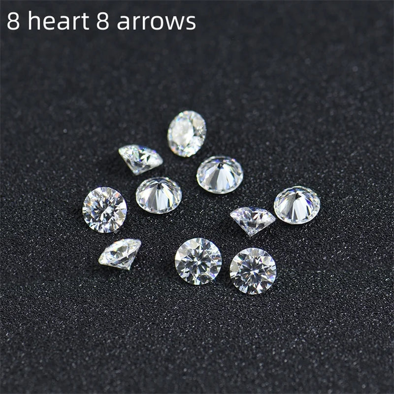 Tbestone Round 0.5-5Carat Fancy Cutting Moissanite Loose Stones D Color Russian Cut Moissanite Diamonds Stone With GRA