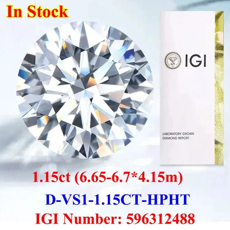 0.5-3CT IGI GIA Certificate HPHT CVD Lab Grown Diamond Loose 0.3/0.5CT DEFG VVS-SI Gemstone Super White for Wedding Fine Jewelry