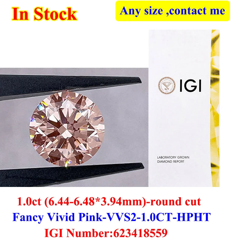 0.5-3CT IGI GIA Certificate HPHT CVD Lab Grown Diamond Loose 0.3/0.5CT DEFG VVS-SI Gemstone Super White for Wedding Fine Jewelry