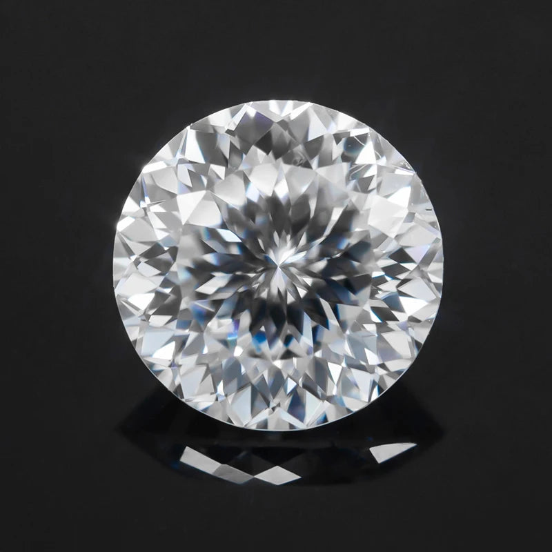 New White Round 100 Faceted Cut Moissanite Loose Stones 0.5-2ct D Color Moissanite Stone With GRA Certificate