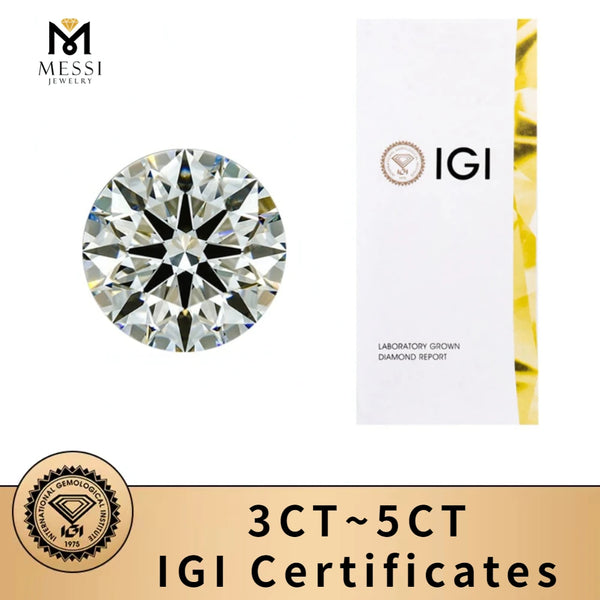 IGI Certificate 3ct 3.5ct 4ct 4.5ct 5ct Lab Grown Diamonds CVD HPHT Diamond Stone Wholesale