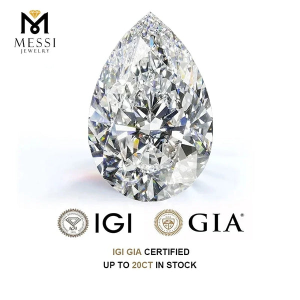 Pear Shape Lab Grown Diamond With IGI Certificate CVD HPHT 1ct 1.5ct 2ct 2.5ct 3ct 5ct Diamonds Stone Wholesale