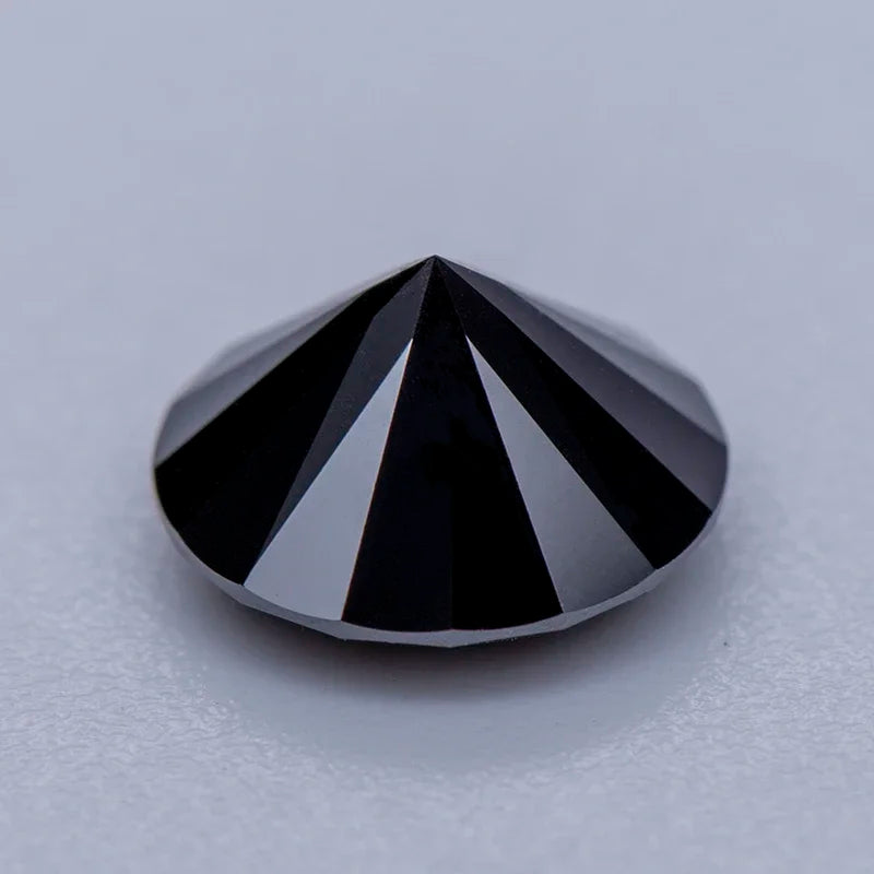 Moissanite Loose Stone Black Color Round Cut 0.5-5.0ct Gemstone Lab Created Synthetic Diamond Jewelry Comes With GRA Certificate