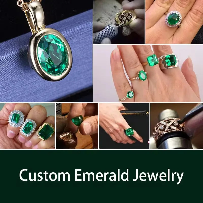 Top Lab Grown Hydrothermal Emerald Cut Zambian Emeralds Stones  No Certificate for Diy Jewelry