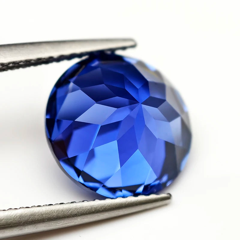 Royal Blue Lab Grown Sapphire Loose Gemstones Round Shape 3.0-12.0mm with AGL Certificate