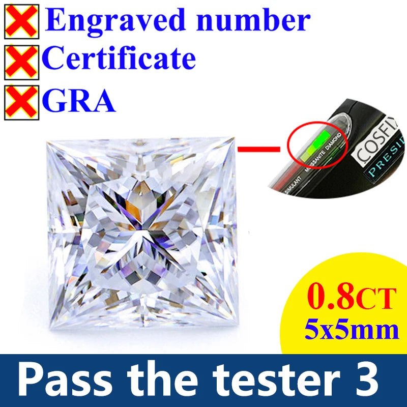 [ Special Quality ] New Rare Moissanite Stone D Color Diamond Oval Round Cut Loose Gemstones Promise Pass PRESIDIUM Tester III/3