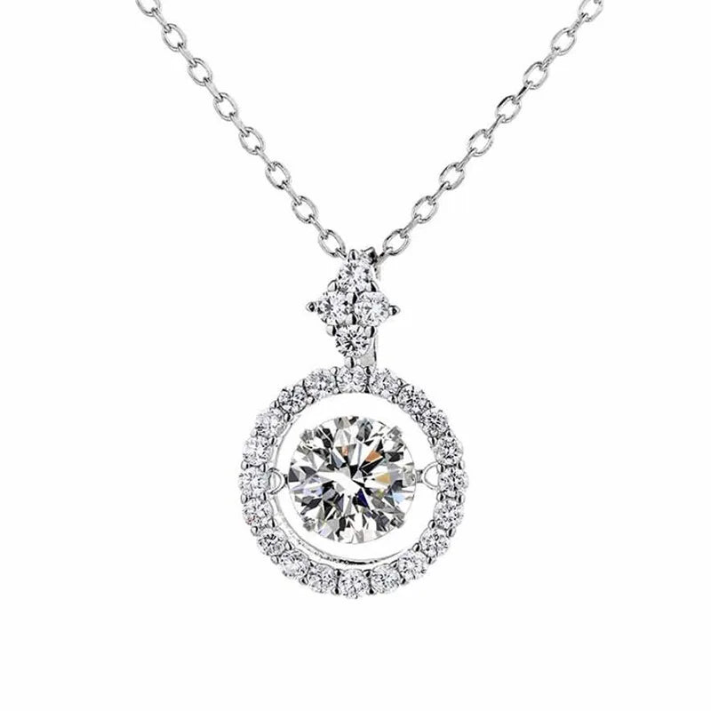 Smyoue 1/0.8 CT Moissanite Pendant For Women Simulated Diamond Necklace S925 Sterling Silver Jewelry Girl Valentine's Day Gift