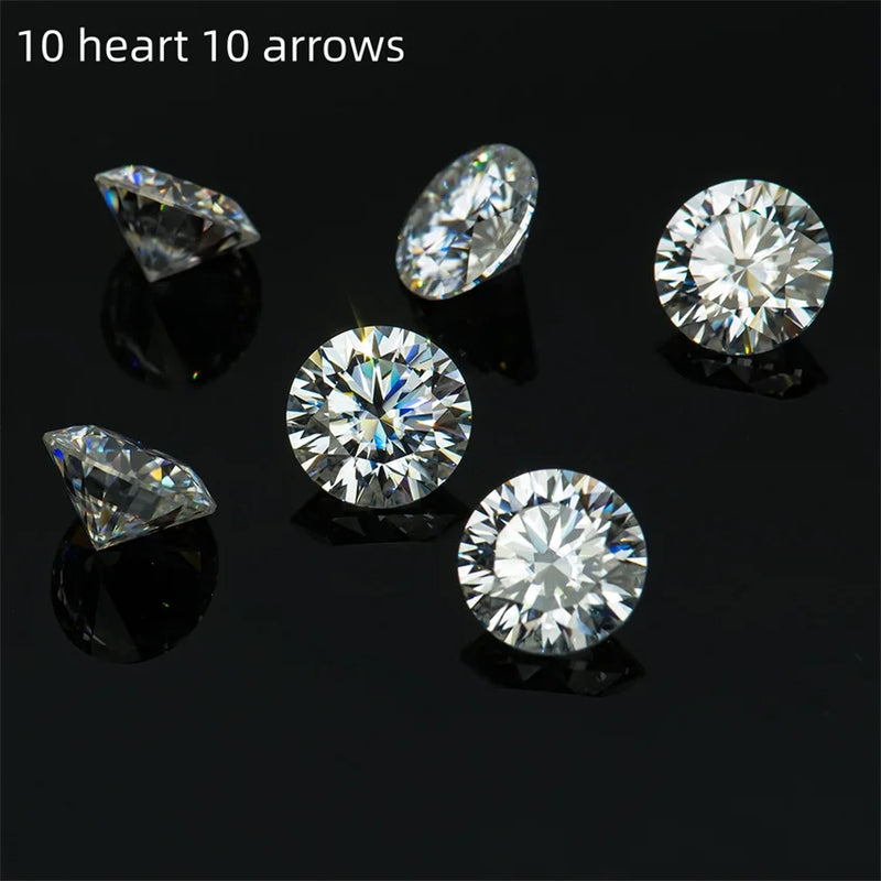 Tbestone Round 0.5-5Carat Fancy Cutting Moissanite Loose Stones D Color Russian Cut Moissanite Diamonds Stone With GRA