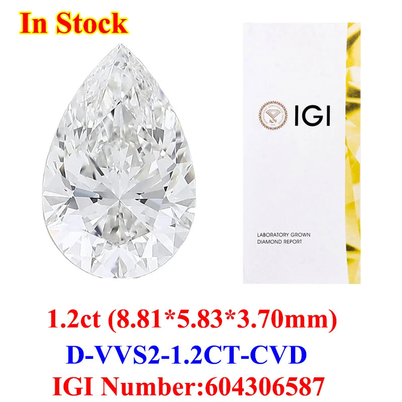 0.5-3CT IGI GIA Certificate HPHT CVD Lab Grown Diamond Loose 0.3/0.5CT DEFG VVS-SI Gemstone Super White for Wedding Fine Jewelry