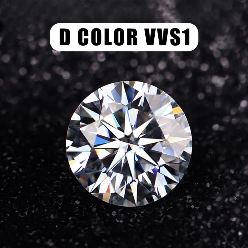 Real Loose Moissanite Stones Gemstones 5mm to 18mm D Color VVS1 Round Diamond Excellent Cut Pass Test with GRA Certificate