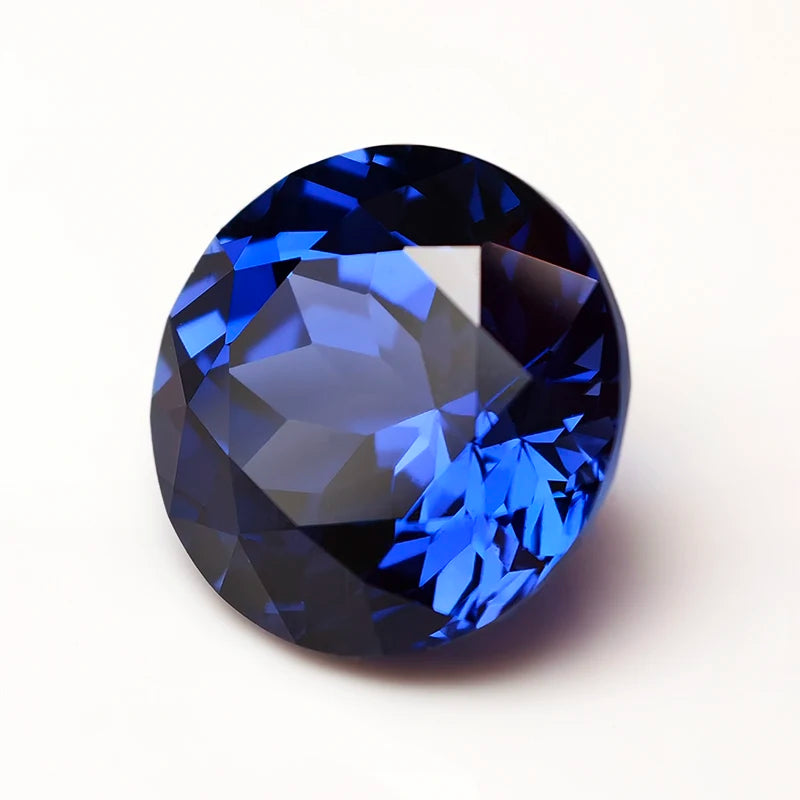 Royal Blue Lab Grown Sapphire Loose Gemstones Round Shape 3.0-12.0mm with AGL Certificate