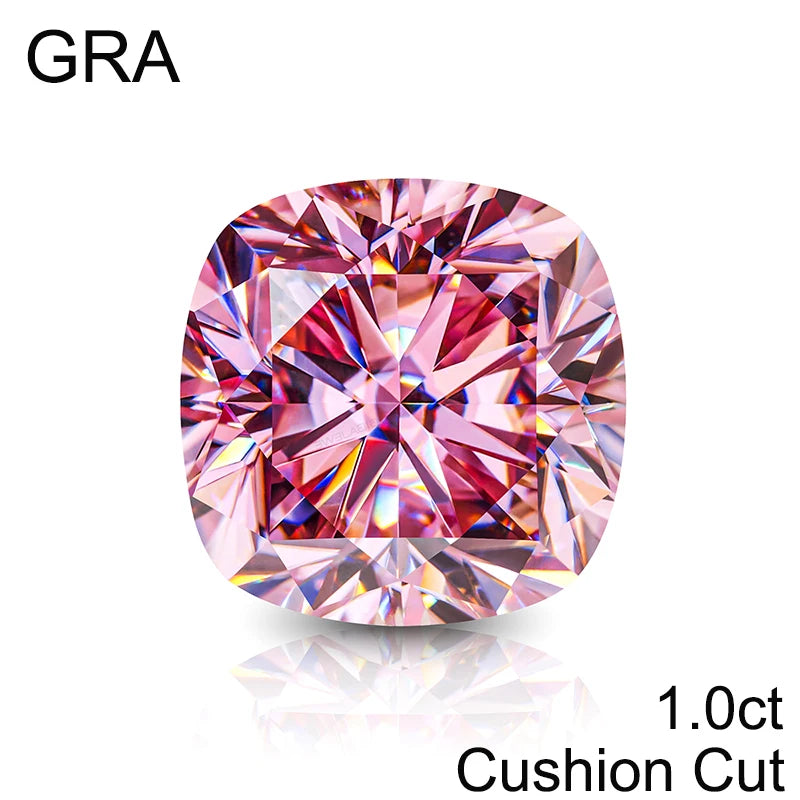 Pink Loose Moissanite 100% Real Lab Gemstone Stones For Women Jewelry Diamond Ring Material GRA Round/Pear/Emerald/Oval Cut